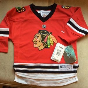 New Children's Blackhawks hockey jersey with tags